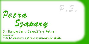 petra szapary business card